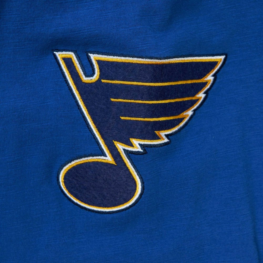 St. Louis Blues Mitchell & Ness Legendary Slub Hoodie Long Sleeve T-Shirt - Blue | NHL Clearance