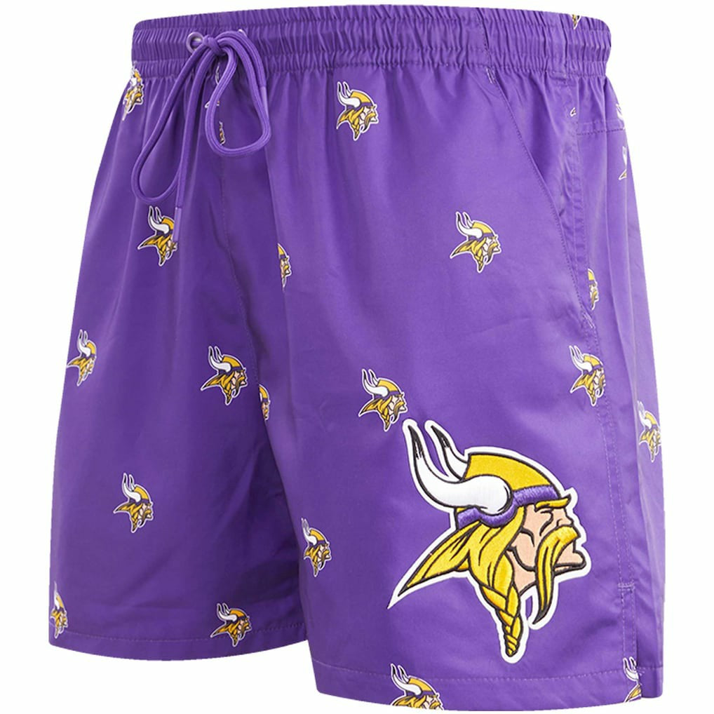 Minnesota Vikings Pro Standard Allover Print Mini Logo Shorts - Purple - NFL