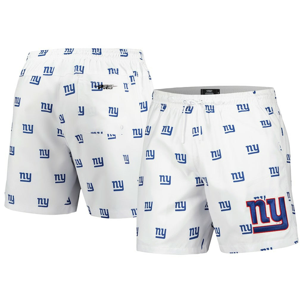 New York Giants Pro Standard Allover Print Mini Logo Shorts - White - NFL