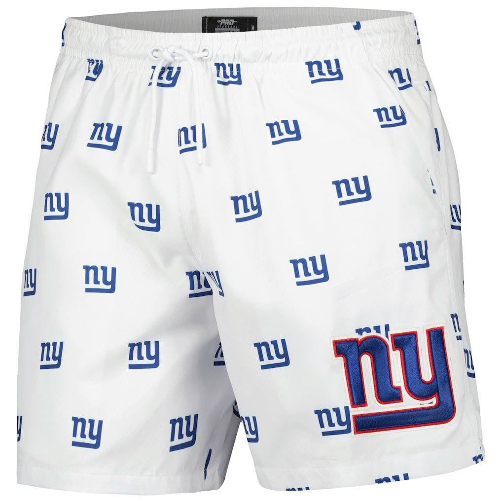 New York Giants Pro Standard Allover Print Mini Logo Shorts - White - NFL