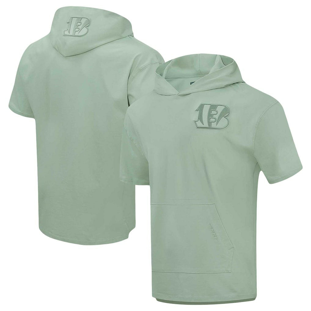 Cincinnati Bengals Pro Standard Neutrals Short Sleeve Pullover Hoodie - Light Green - NFL