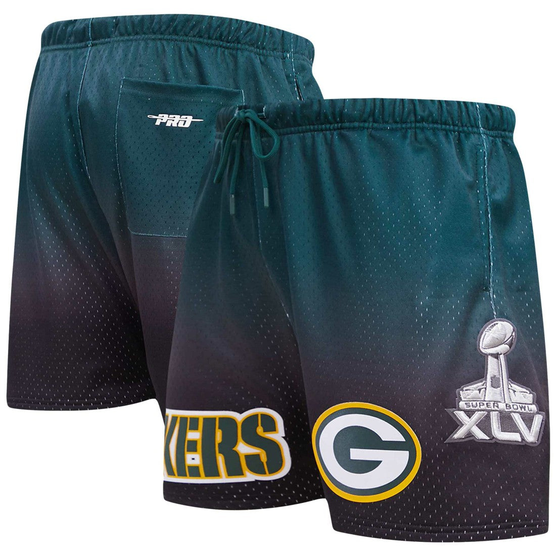 Green Bay Packers Pro Standard Ombre Mesh Shorts - Black/Green - NFL