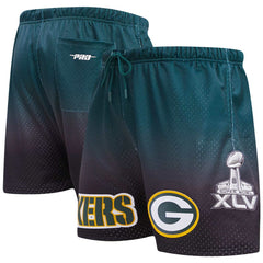 Green Bay Packers Pro Standard Ombre Mesh Shorts - Black/Green - NFL