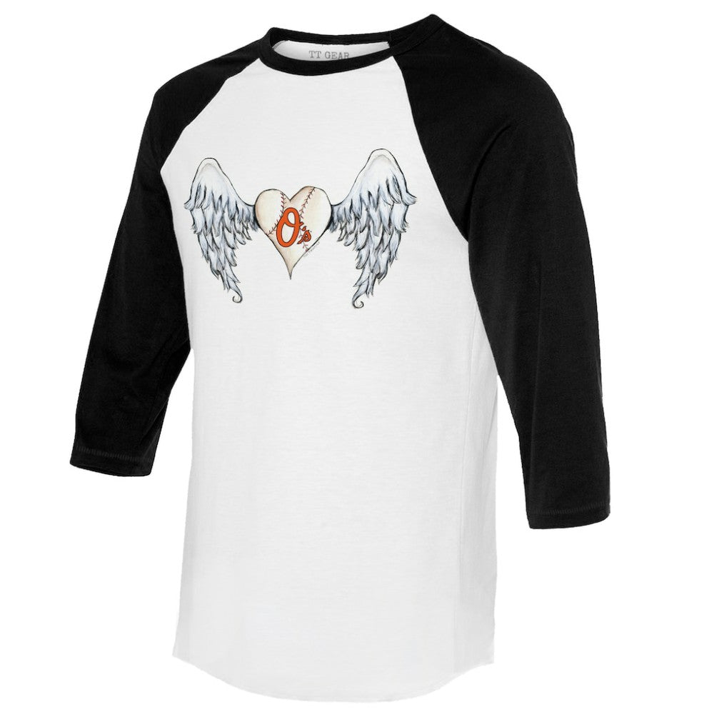 Baltimore Orioles Tiny Turnip Women's Angel Wings 3/4-Sleeve Raglan T-Shirt Near Me