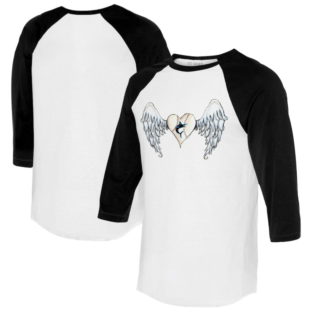 Miami Marlins Tiny Turnip Women's Angel Wings 3/4-Sleeve Raglan T-Shirt Near Me