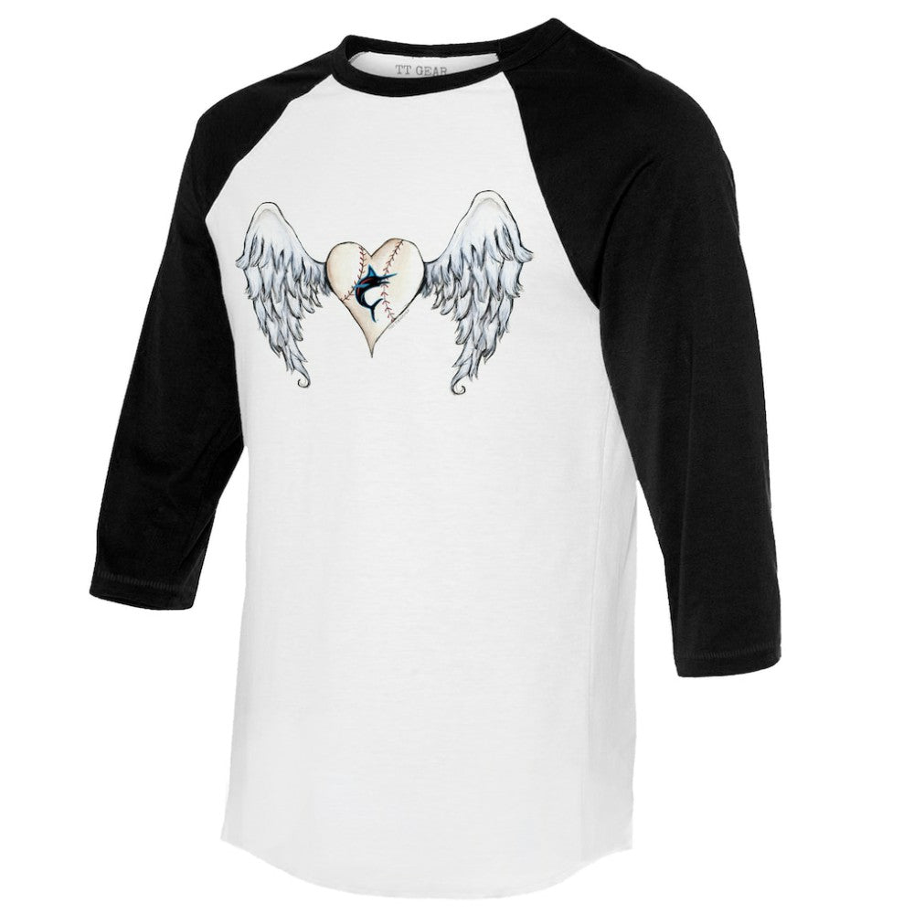 Miami Marlins Tiny Turnip Women's Angel Wings 3/4-Sleeve Raglan T-Shirt Near Me