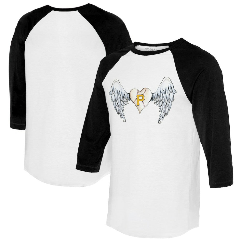 Pittsburgh Pirates Tiny Turnip Women's Angel Wings 3/4-Sleeve Raglan T-Shirt Outlet