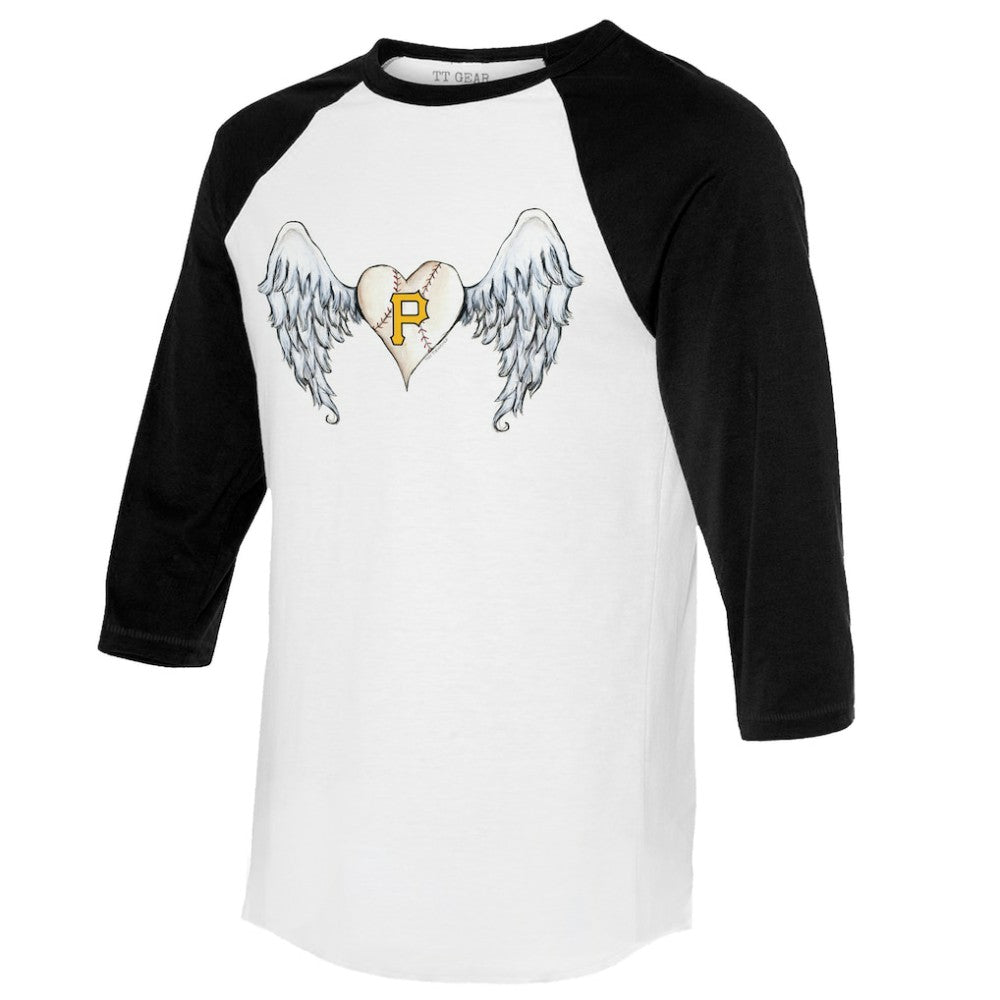 Pittsburgh Pirates Tiny Turnip Women's Angel Wings 3/4-Sleeve Raglan T-Shirt Outlet
