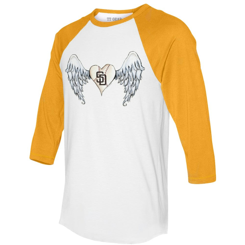 San Diego Padres Tiny Turnip Women's Angel Wings 3/4-Sleeve Raglan T-Shirt for sale
