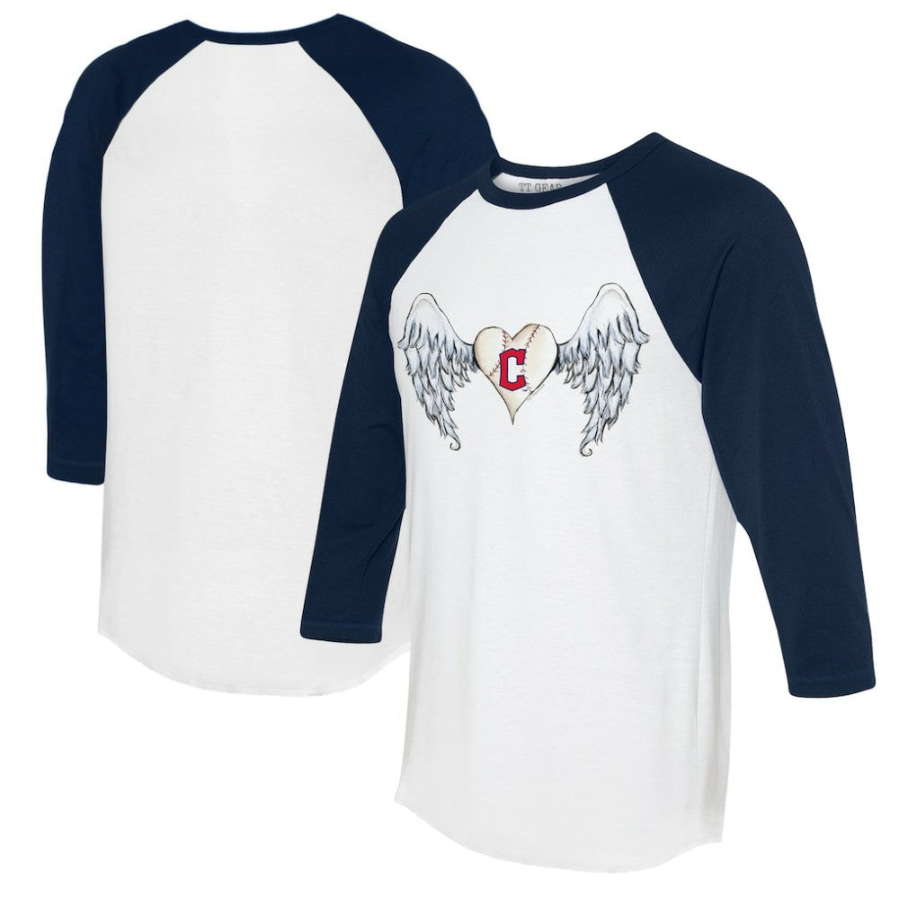 Cleveland Guardians Tiny Turnip Women's Angel Wings 3/4-Sleeve Raglan T-Shirt Sale