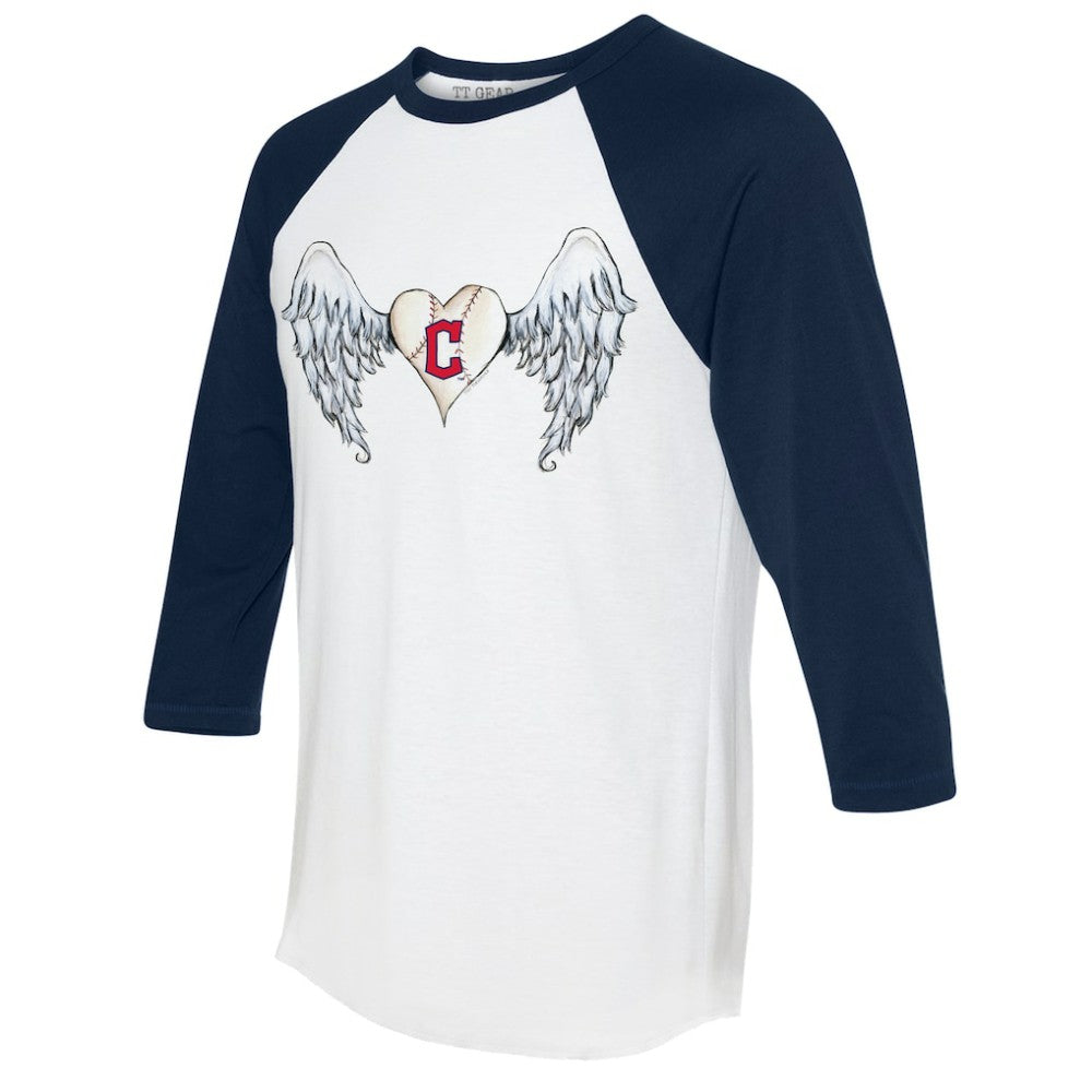 Cleveland Guardians Tiny Turnip Women's Angel Wings 3/4-Sleeve Raglan T-Shirt Sale