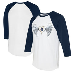 Detroit Tigers Tiny Turnip Women's Angel Wings 3/4-Sleeve Raglan T-Shirt Sale