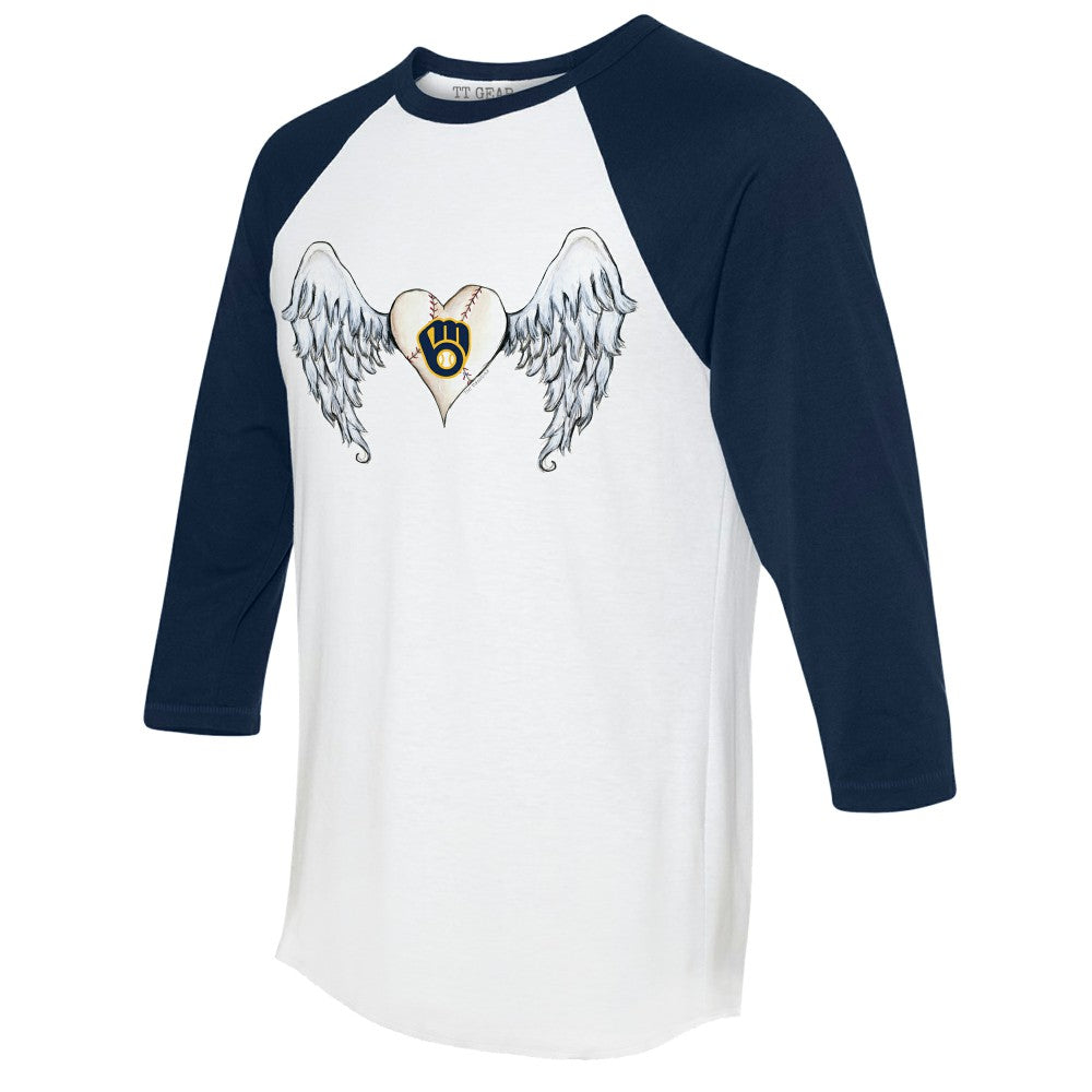 Milwaukee Brewers Tiny Turnip Women's Angel Wings 3/4-Sleeve Raglan T-Shirt Discount