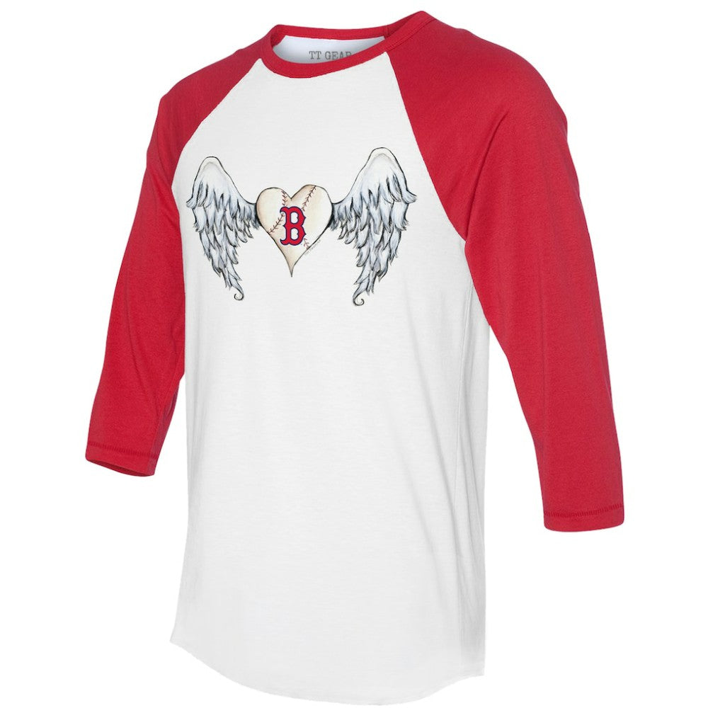 Boston Red Sox Tiny Turnip Women's Angel Wings 3/4-Sleeve Raglan T-Shirt for sale