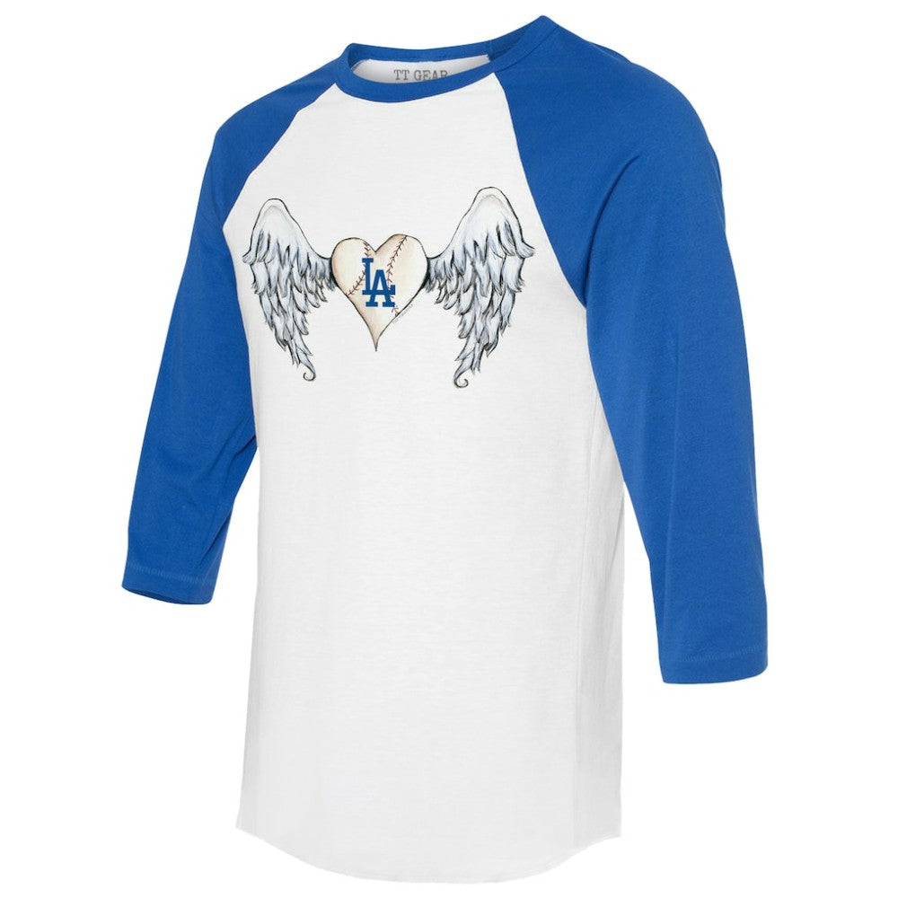 Los Angeles Dodgers Tiny Turnip Women's Angel Wings 3/4-Sleeve Raglan T-Shirt Online