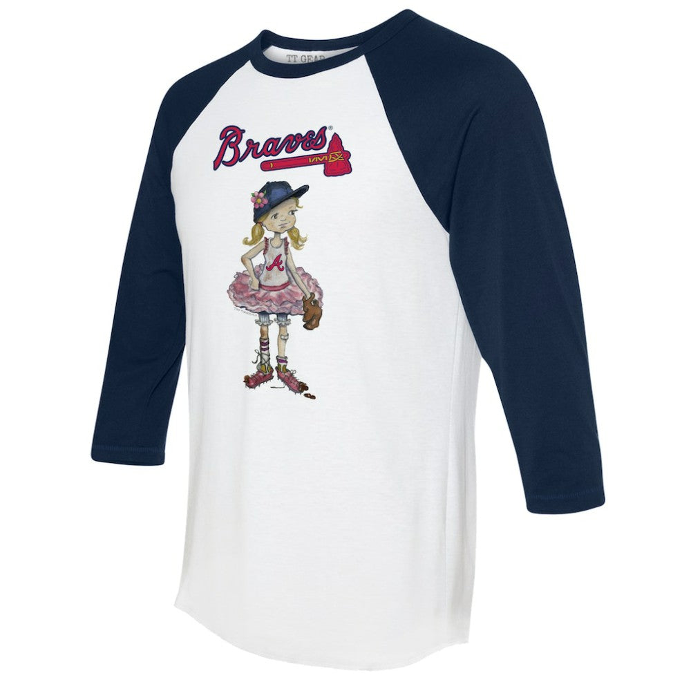 Atlanta Braves Tiny Turnip Women's Babes 3/4-Sleeve Raglan T-Shirt Outlet