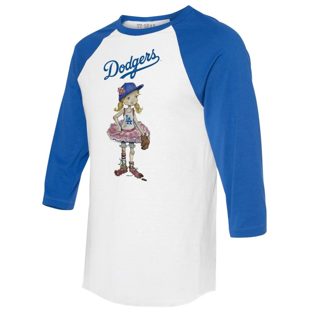 Los Angeles Dodgers Tiny Turnip Women's Babes 3/4-Sleeve Raglan T-Shirt Sale