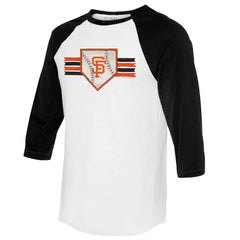 San Francisco Giants Tiny Turnip Women's Base Stripe 3/4-Sleeve Raglan T-Shirt Near Me