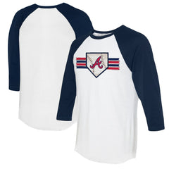 Atlanta Braves Tiny Turnip Women's Base Stripe 3/4-Sleeve Raglan T-Shirt Near Me