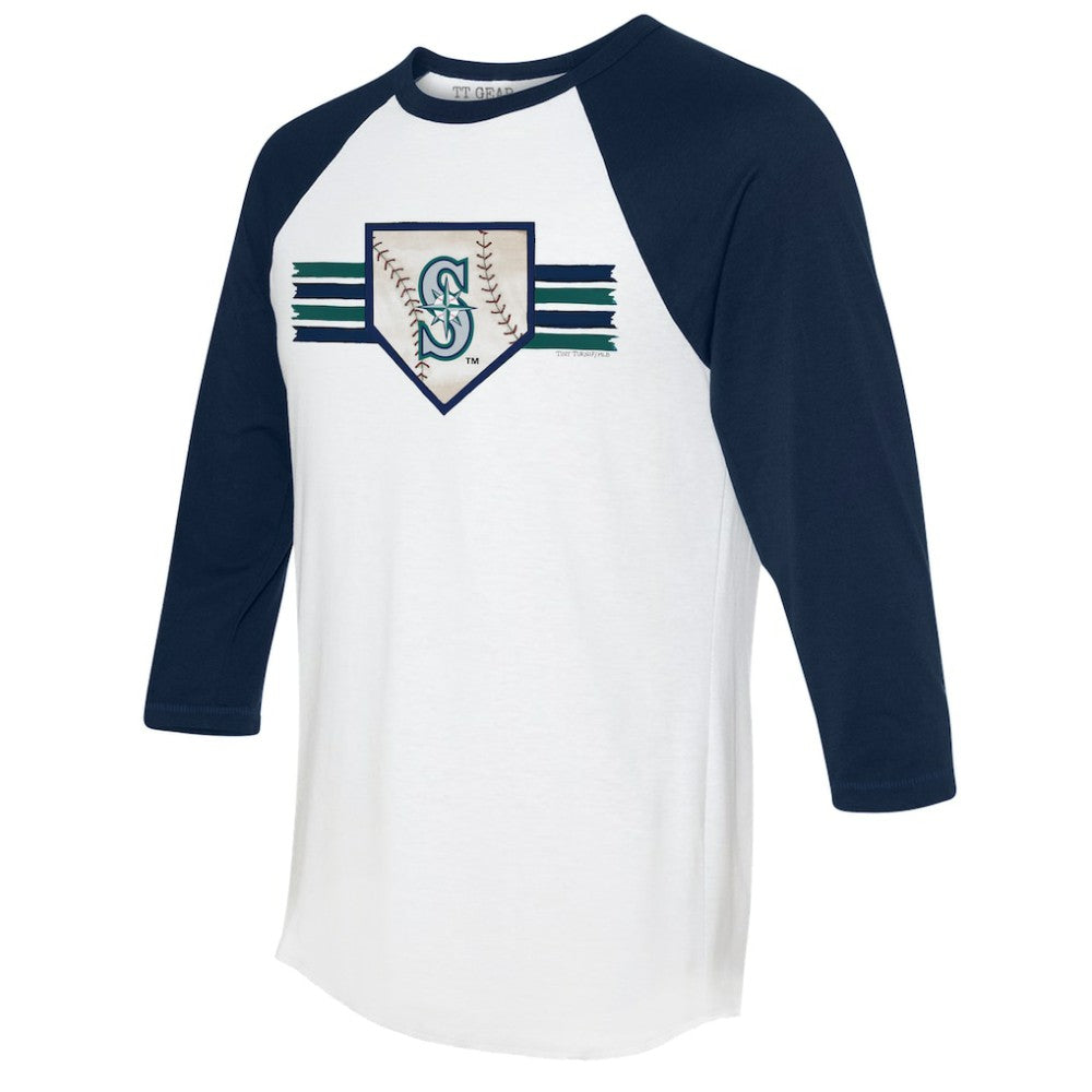 Seattle Mariners Tiny Turnip Women's Base Stripe 3/4-Sleeve Raglan T-Shirt Near Me