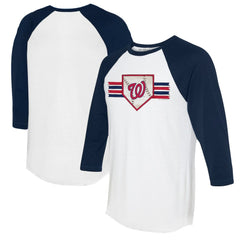 Washington Nationals Tiny Turnip Women's Base Stripe 3/4-Sleeve Raglan T-Shirt Outlet