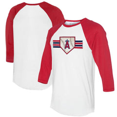 Los Angeles Angels Tiny Turnip Women's Base Stripe 3/4-Sleeve Raglan T-Shirt for sale