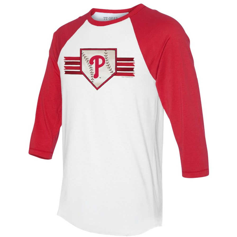 Philadelphia Phillies Tiny Turnip Women's Base Stripe 3/4-Sleeve Raglan T-Shirt Discount