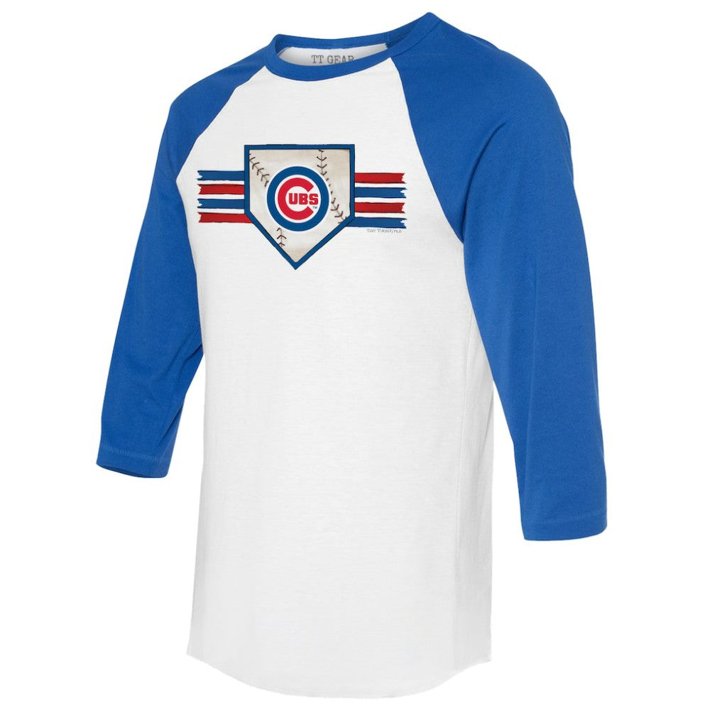 Chicago Cubs Tiny Turnip Women's Base Stripe 3/4-Sleeve Raglan T-Shirt Near Me