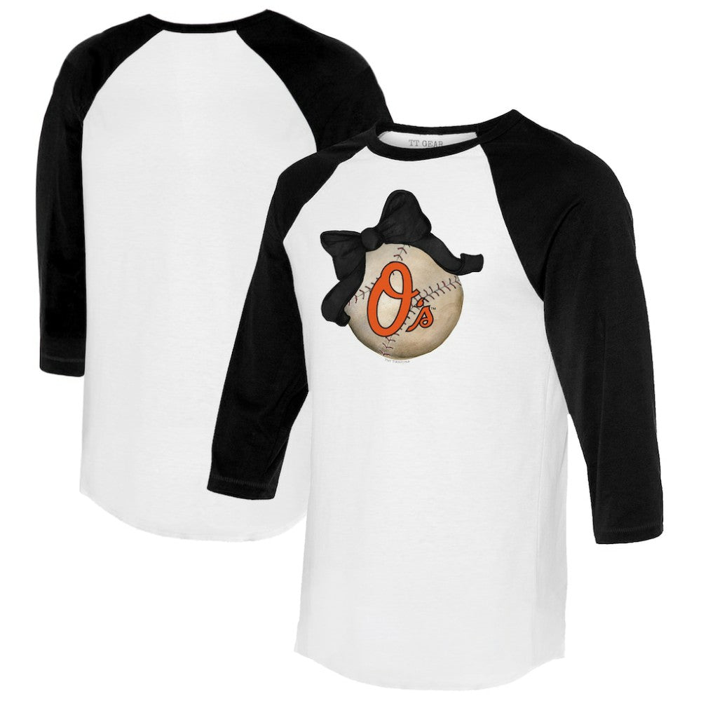 Baltimore Orioles Tiny Turnip Women's Baseball Bow 3/4-Sleeve Raglan T-Shirt Near Me