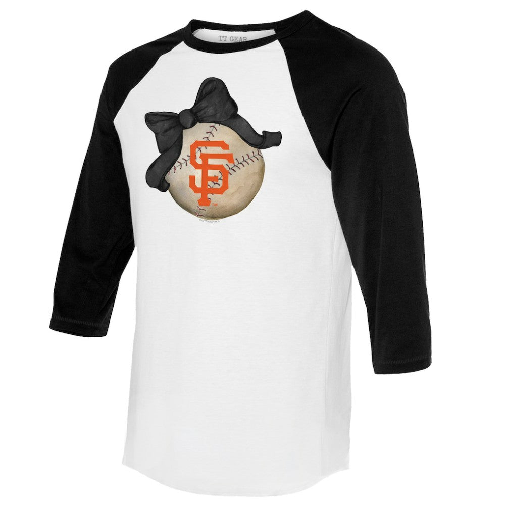San Francisco Giants Tiny Turnip Women's Baseball Bow 3/4-Sleeve Raglan T-Shirt Online