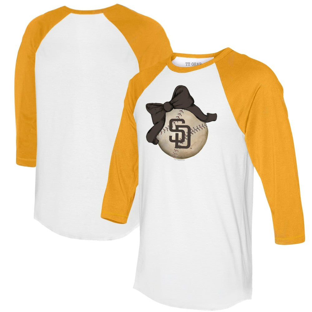 San Diego Padres Tiny Turnip Women's Baseball Bow 3/4-Sleeve Raglan T-Shirt Discount