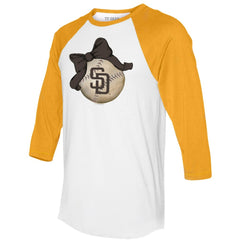 San Diego Padres Tiny Turnip Women's Baseball Bow 3/4-Sleeve Raglan T-Shirt Discount