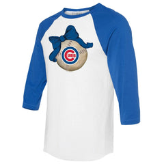 Chicago Cubs Tiny Turnip Women's Baseball Bow 3/4-Sleeve Raglan T-Shirt Sale