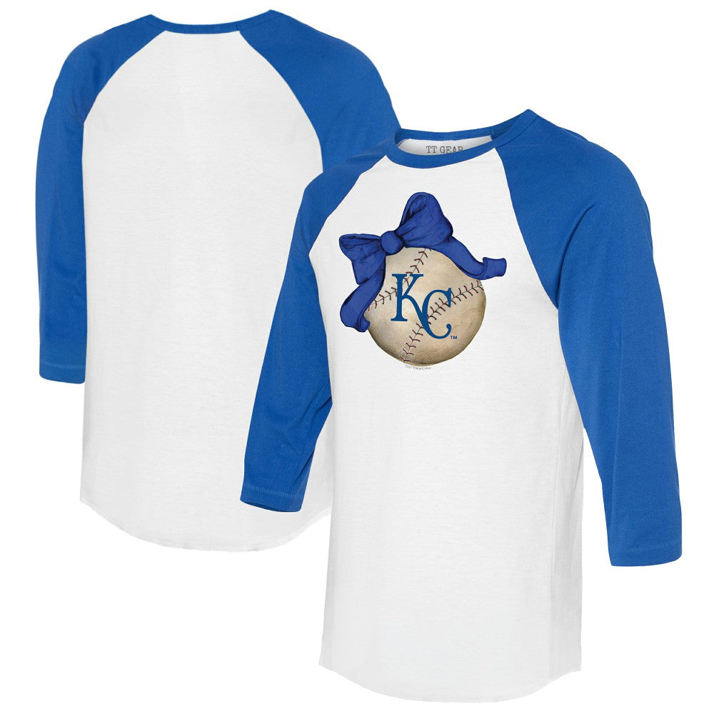 Kansas City Royals Tiny Turnip Women's Baseball Bow 3/4-Sleeve Raglan T-Shirt Online