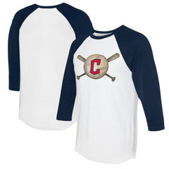 Cleveland Guardians Tiny Turnip Women's Baseball Cross Bats 3/4-Sleeve Raglan T-Shirt Discount