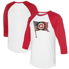 Cincinnati Reds Tiny Turnip Women's Baseball Flag 3/4-Sleeve Raglan T-Shirt Online
