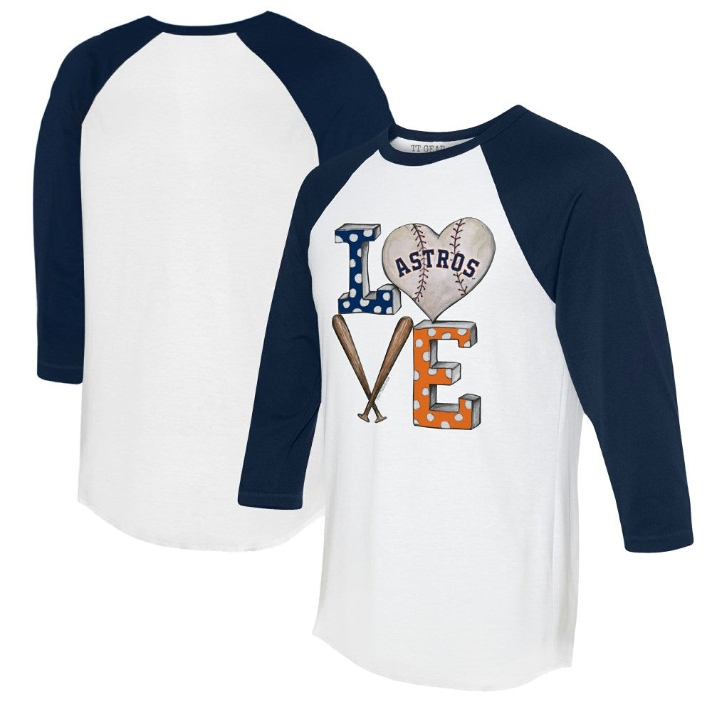 Houston Astros Tiny Turnip Women's Baseball Love Raglan 3/4-Sleeve T-Shirt Online