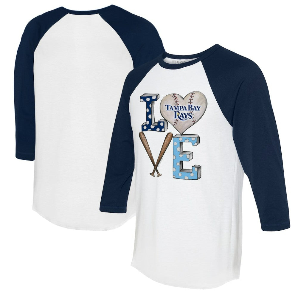Tampa Bay Rays Tiny Turnip Women's Baseball Love Raglan 3/4-Sleeve T-Shirt Sale