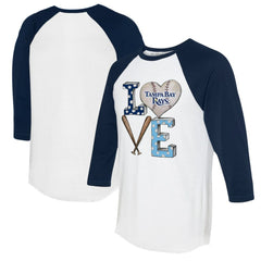 Tampa Bay Rays Tiny Turnip Women's Baseball Love Raglan 3/4-Sleeve T-Shirt Sale
