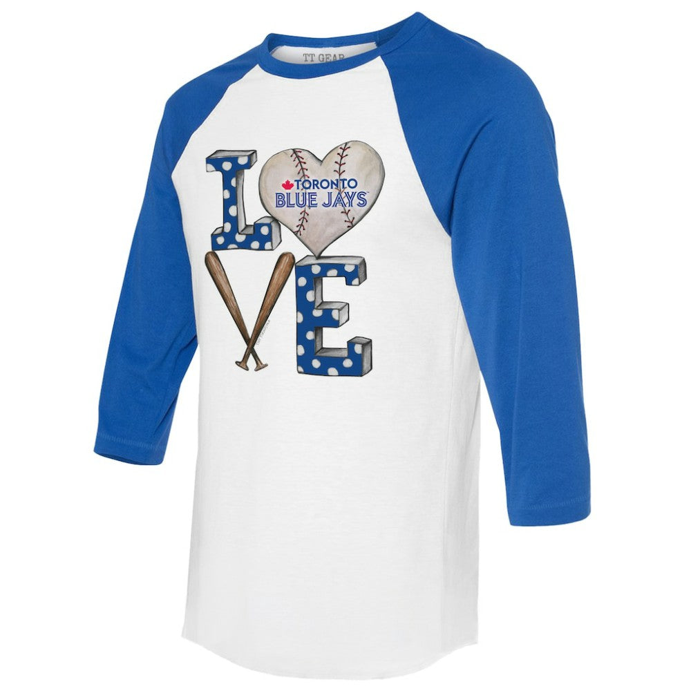 Toronto Blue Jays Tiny Turnip Women's Baseball Love Raglan 3/4-Sleeve T-Shirt for sale