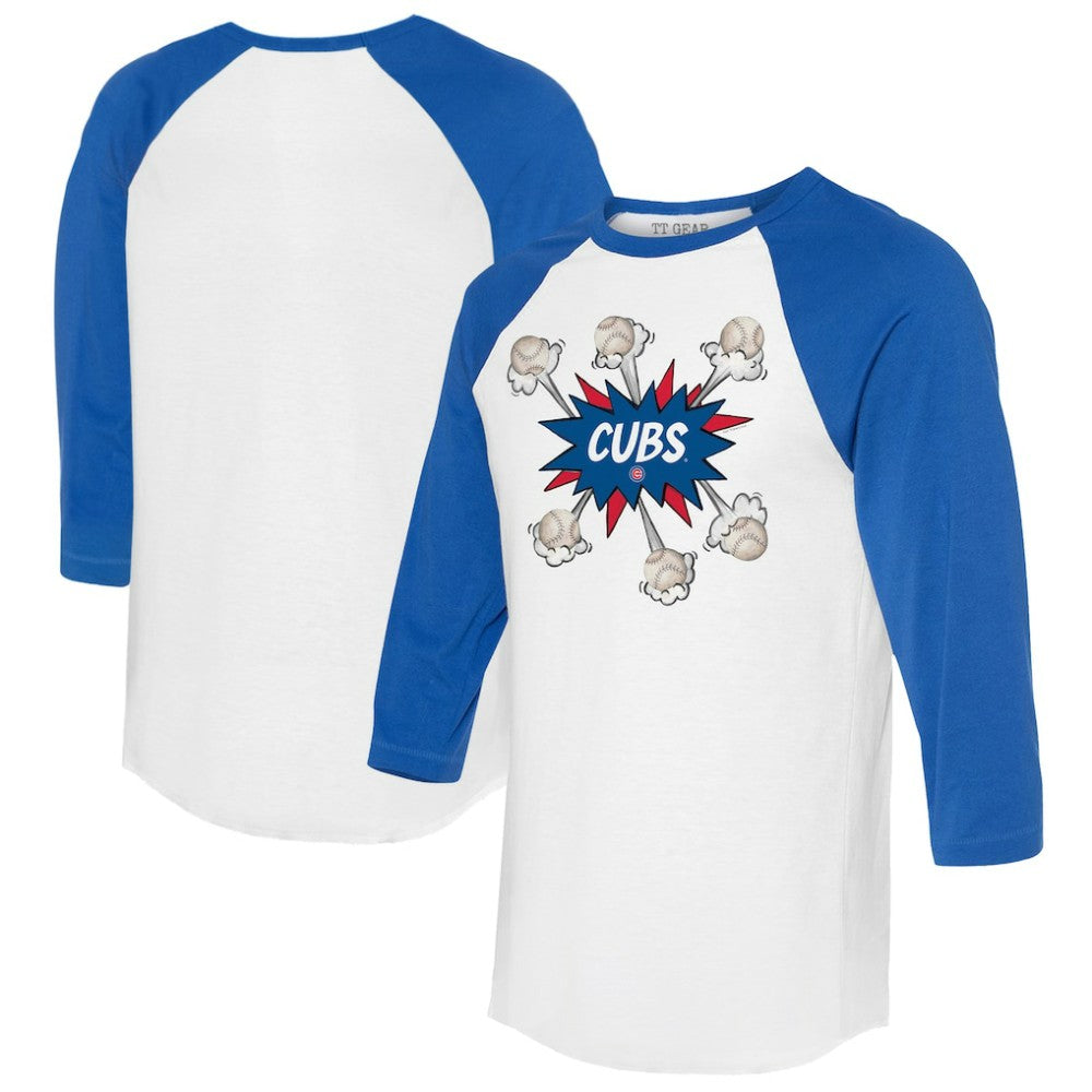 Chicago Cubs Tiny Turnip Women's Baseball Pow 3/4-Sleeve Raglan T-Shirt Discount