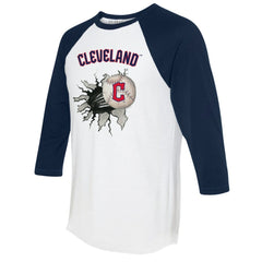 Cleveland Guardians Tiny Turnip Women's Baseball Tear 3/4-Sleeve Raglan T-Shirt Online