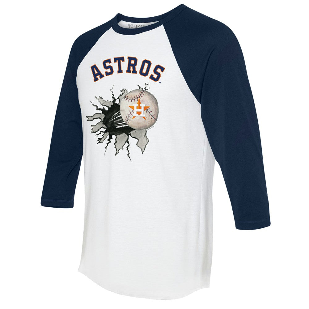 Houston Astros Tiny Turnip Women's Baseball Tear 3/4-Sleeve Raglan T-Shirt Online
