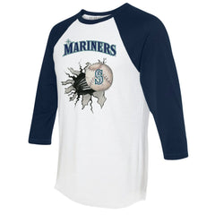 Seattle Mariners Tiny Turnip Women's Baseball Tear 3/4-Sleeve Raglan T-Shirt Outlet