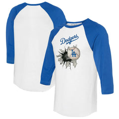 Los Angeles Dodgers Tiny Turnip Women's Baseball Tear 3/4-Sleeve Raglan T-Shirt Online
