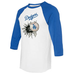 Los Angeles Dodgers Tiny Turnip Women's Baseball Tear 3/4-Sleeve Raglan T-Shirt Online