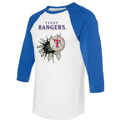 Texas Rangers Tiny Turnip Women's Baseball Tear 3/4-Sleeve Raglan T-Shirt Outlet