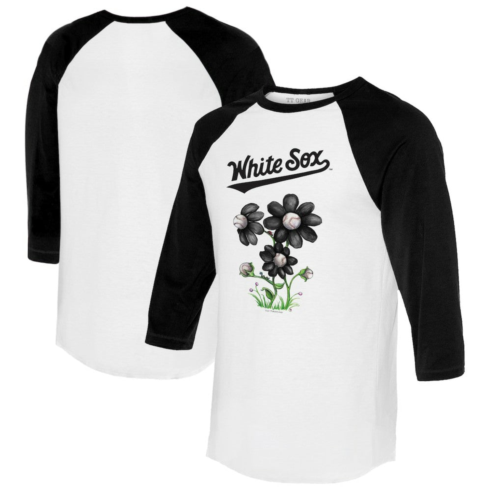 Chicago White Sox Tiny Turnip Women's Blooming Baseballs 3/4-Sleeve Raglan T-Shirt for sale