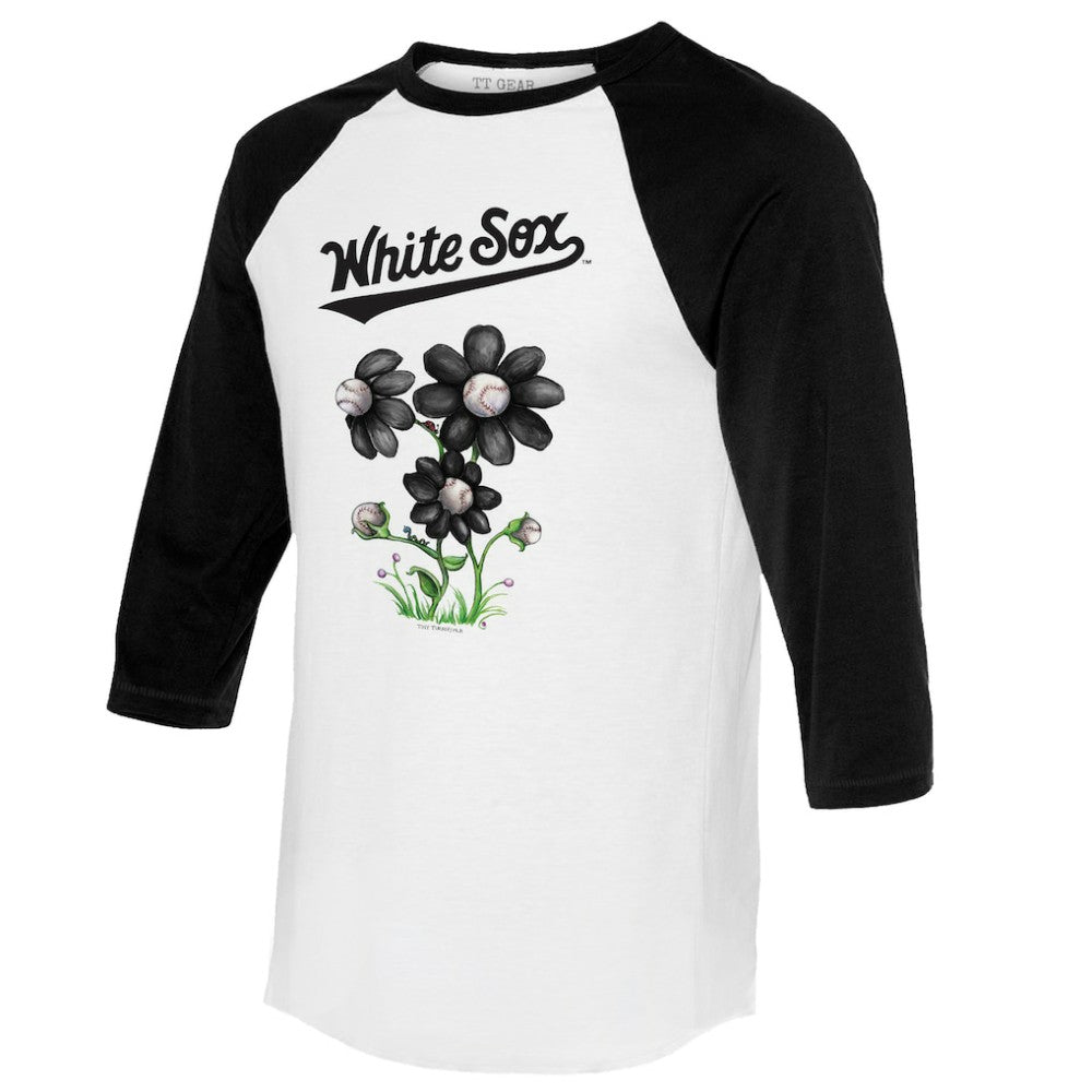 Chicago White Sox Tiny Turnip Women's Blooming Baseballs 3/4-Sleeve Raglan T-Shirt for sale