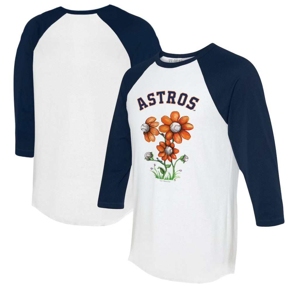 Houston Astros Tiny Turnip Women's Blooming Baseballs 3/4-Sleeve Raglan T-Shirt for sale